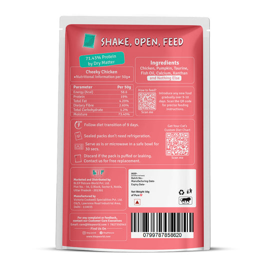 BLEP Cheeky Chicken Fresh Cat Food Trial Pack | 50g | 5 Pack