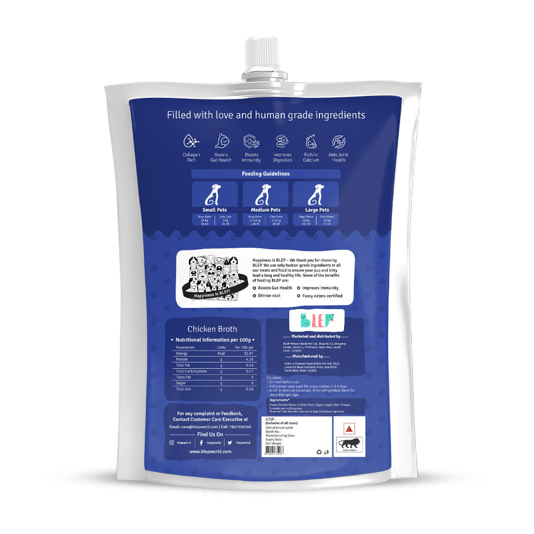 BLEP Chicken Broth for Cats & Dogs | 100ml | 10 Pack