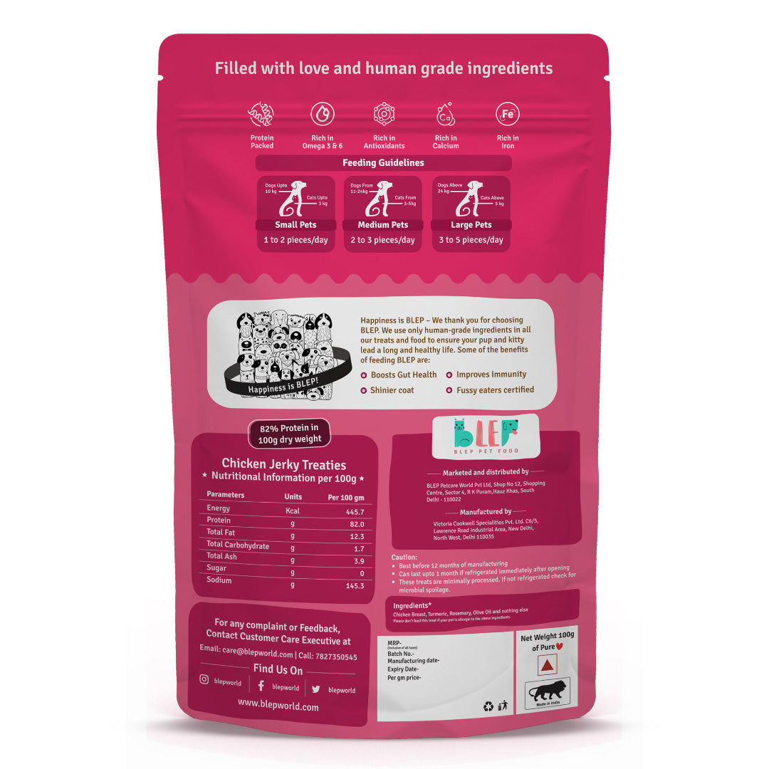 BLEP Chicken Jerky Treats for Cats & Dogs| 70g