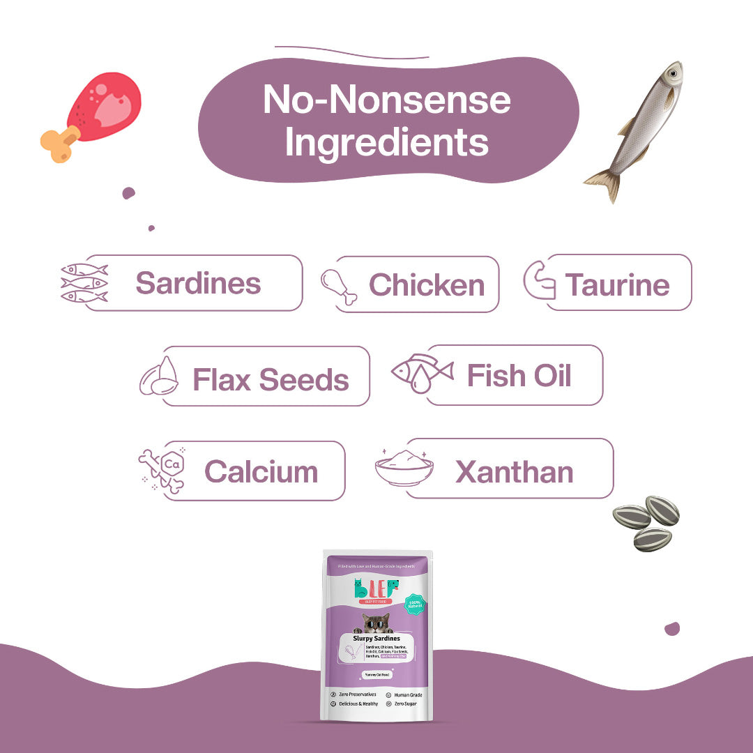 BLEP Slurpy Sardines Cat Wet Food Trial Pack  | 50 g | 10 Pack