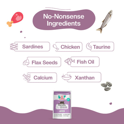 BLEP Slurpy Sardines Cat Wet Food Trial Pack  | 50 g | 10 Pack