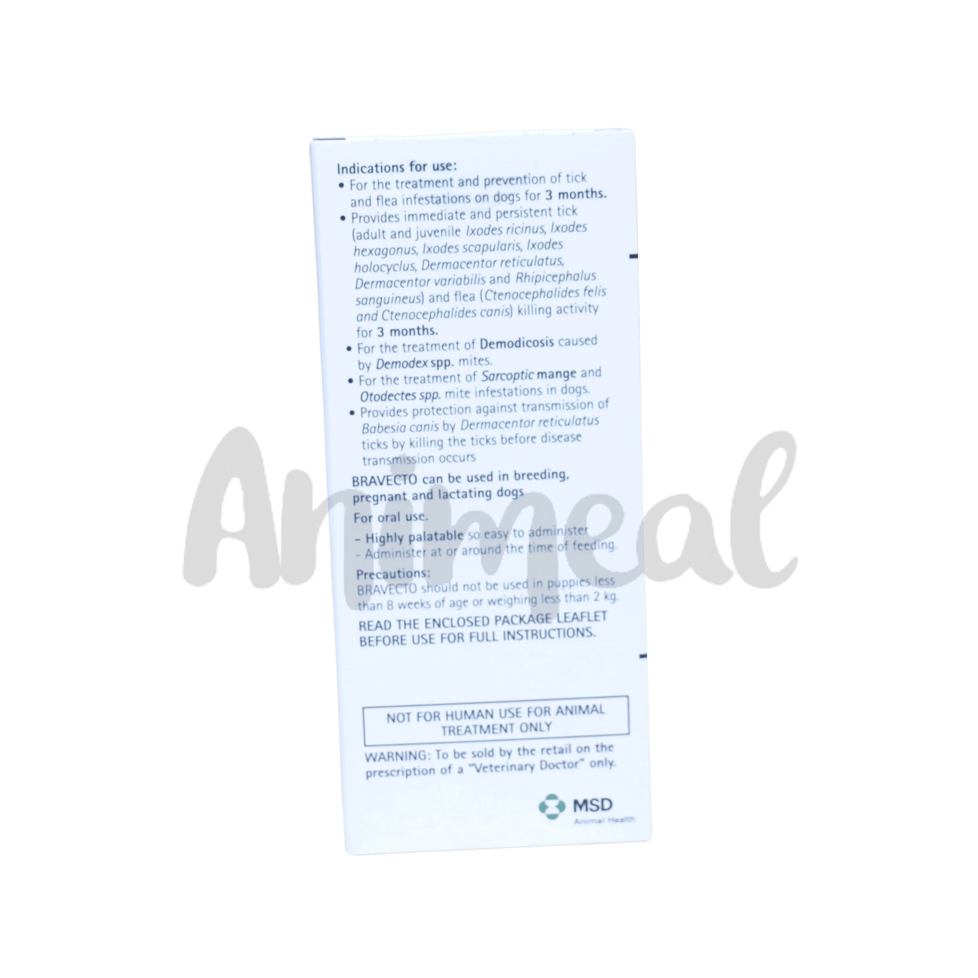 BRAVECTO (2-4.5KG) DOG TABLET - Animeal