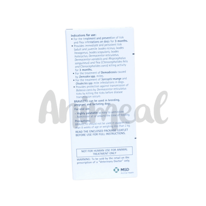 BRAVECTO (2-4.5KG) DOG TABLET - Animeal