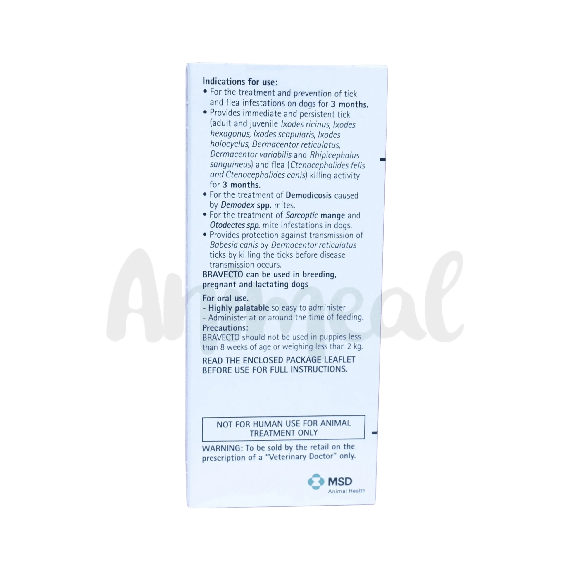 BRAVECTO (40-56KG) DOG TABLET - Animeal