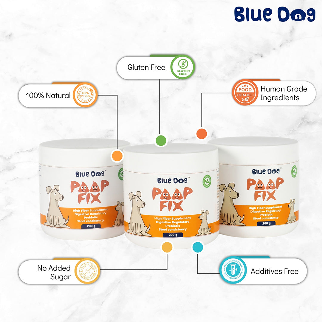Bluedog Poopfix Prebiotic High Fiber Gut Health Supplement For Dogs
