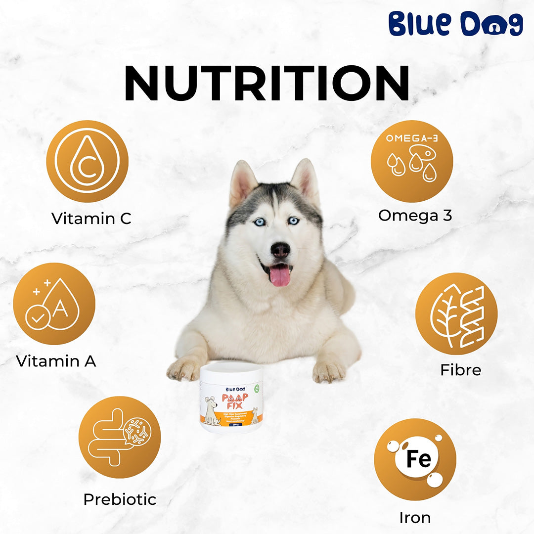 Bluedog Poopfix Prebiotic High Fiber Gut Health Supplement For Dogs