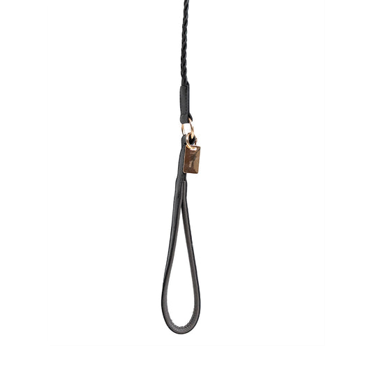 Bruni Boi Braid Black Leather Dog Leash