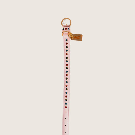 Bruni Boi Blush Pink Leather Dog Collar