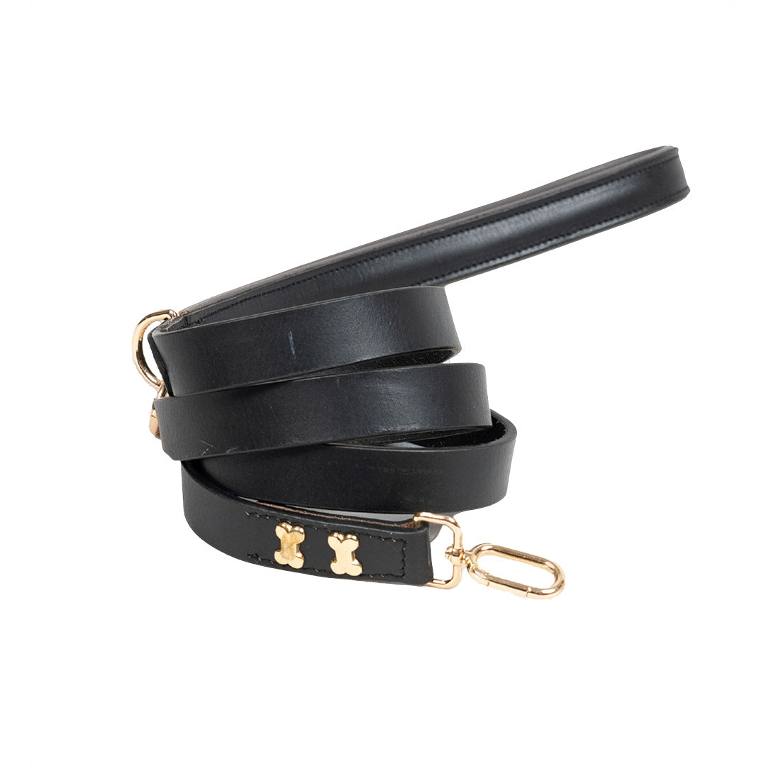 Bruni Boi City Boi Black Leather Dog Leash