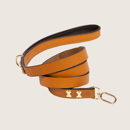 Bruni Boi City Boi Tan Leather Dog Leash