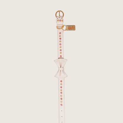 Bruni Boi Muse Nude Beige Leather Dog Collar