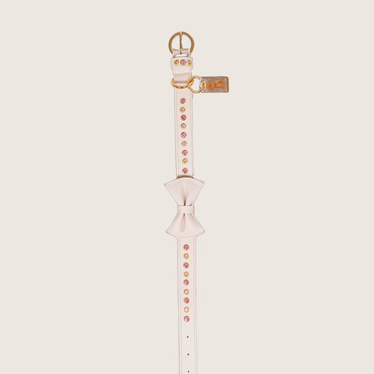 Bruni Boi Muse Nude Beige Leather Dog Collar