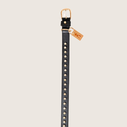 Bruni Boi Noir Black Leather Dog Collar