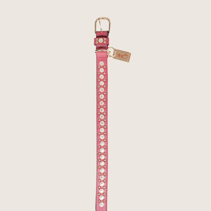 Bruni Boi Royale Fuchsia Pink Leather Dog Collar