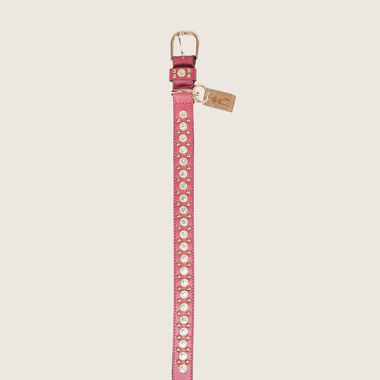 Bruni Boi Royale Fuchsia Pink Leather Dog Collar