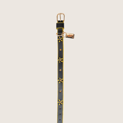 Bruni Boi Starstruck Black Leather Dog Collar