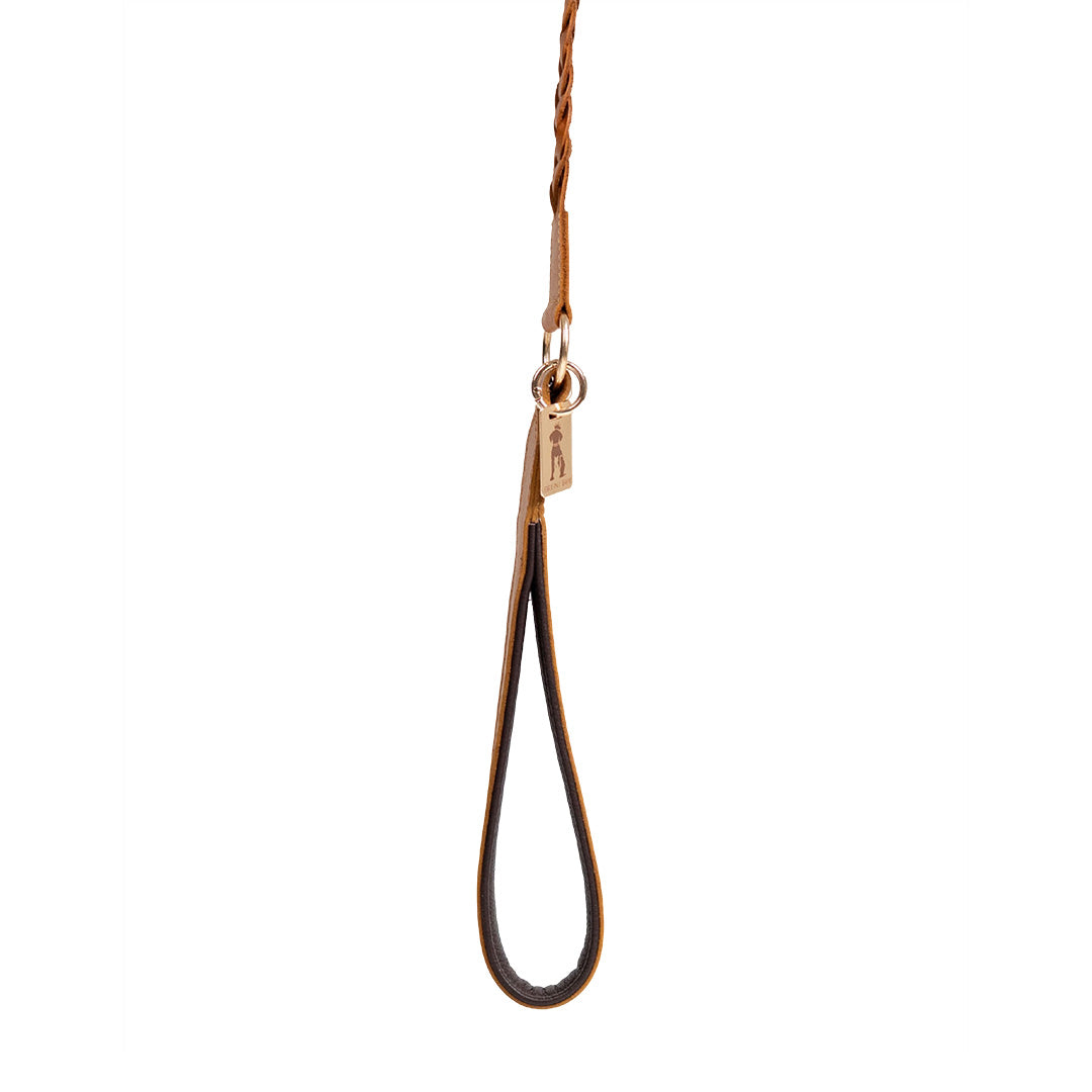 Bruni Boi Braid Tan Leather Dog Leash