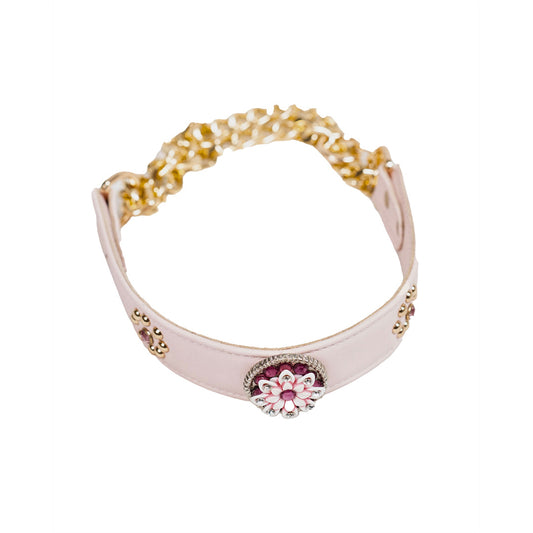 Bruni Boi Tiara Blush Pink Leather Dog Collar