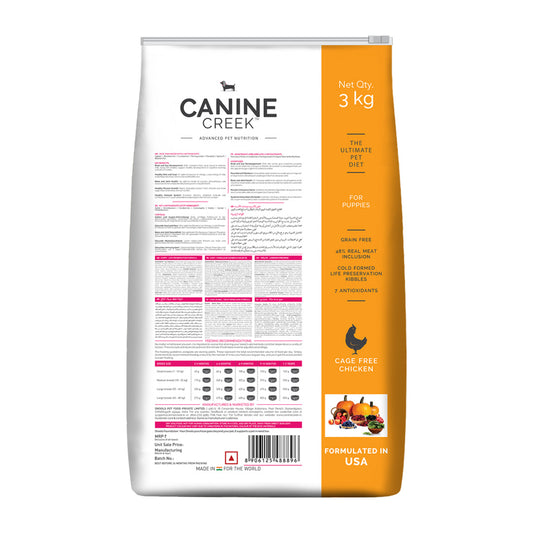 Canine Creek Puppy Dry Dog Food, Ultra Premium - 3kg