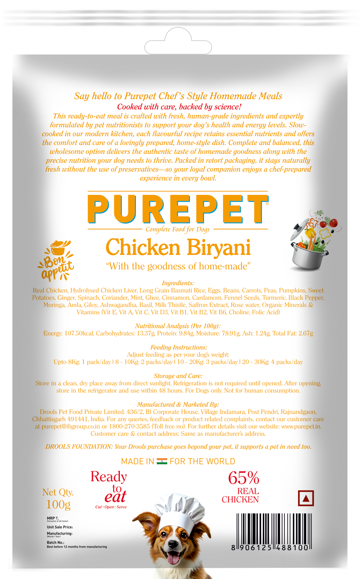 Purepet Fresh Wet Dog Food Day Meal Pack of 7 Biryanis