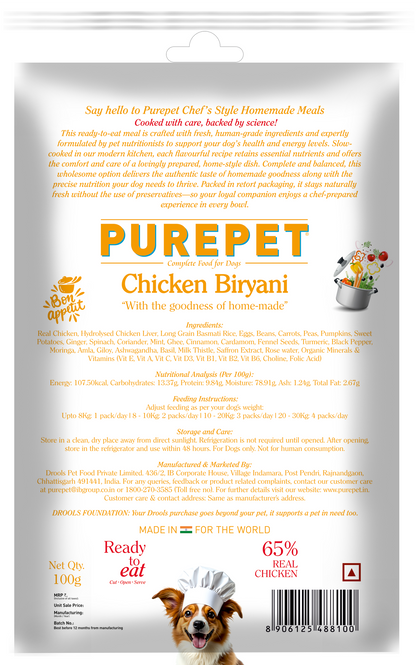 Purepet Fresh Wet Dog Food Day Meal Pack of 7 Biryanis