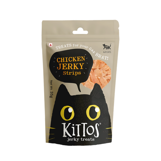 Kittos Chicken Jerky Strips Cat Treat, 35 gm
