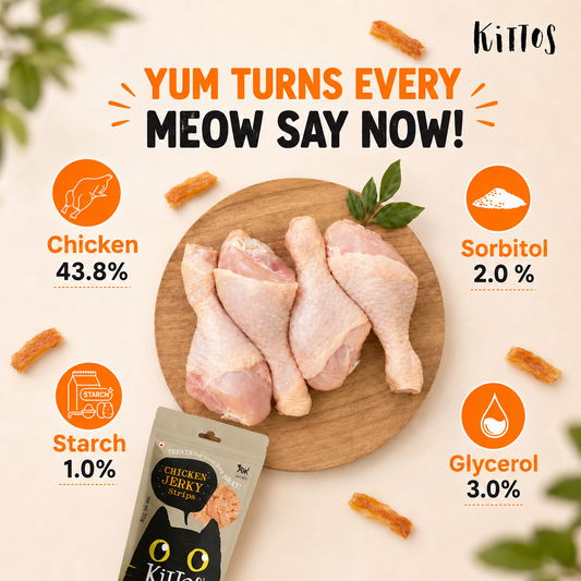 Kittos Chicken Jerky Strips Cat Treat, 35 gm
