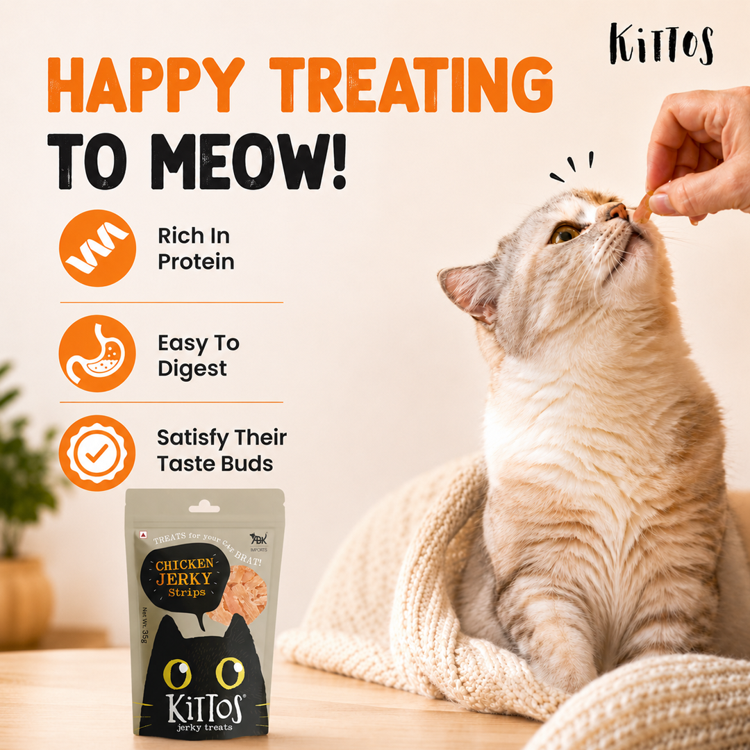 Kittos Chicken Jerky Strips Cat Treat, 35 gm