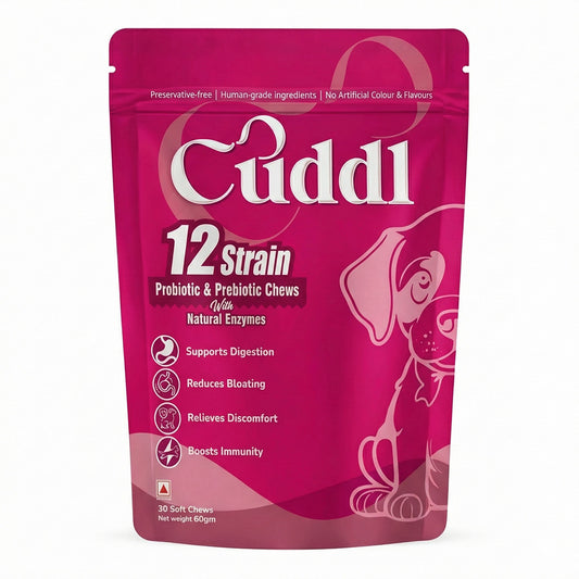 Cuddl 12-Strain Probiotic & Prebiotic Chews for Dogs with Natural Enzymes