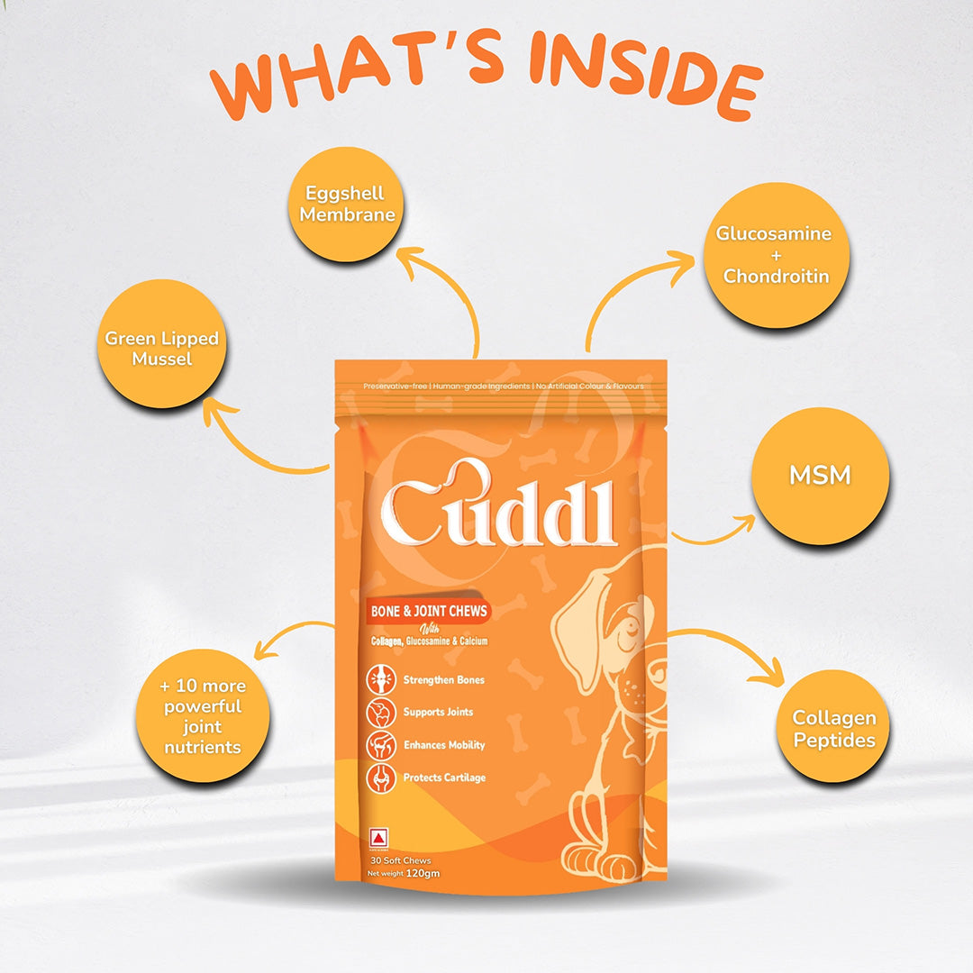 Cuddl Bone & Joint Chews for Dogs with Calcium