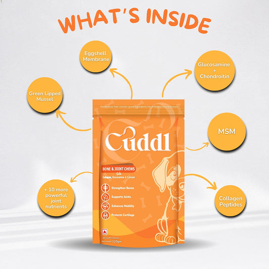 Cuddl Bone & Joint Chews for Dogs with Calcium