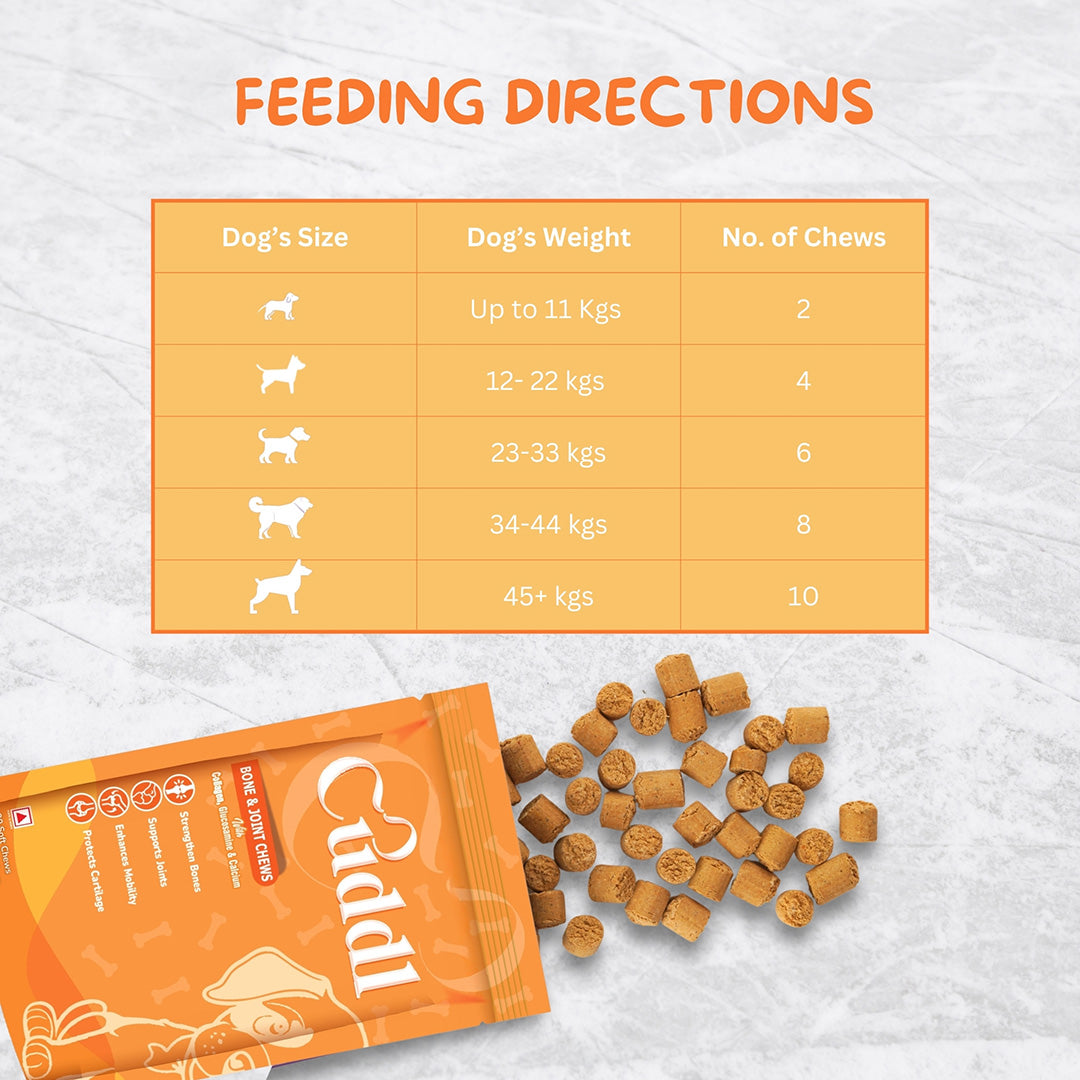 Cuddl Bone & Joint Chews for Dogs with Calcium
