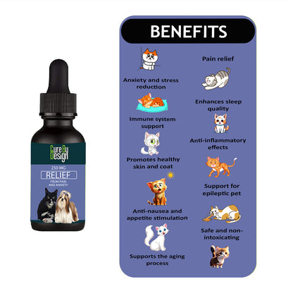Cure By Design Relief for Dogs & Cats |  250mg CBD 30ml