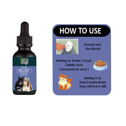Cure By Design Relief for Dogs & Cats |  250mg CBD 30ml