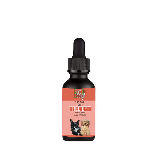 Cure By Design Relief for Dogs & Cats | 250mg CBD(MCT) 30ml