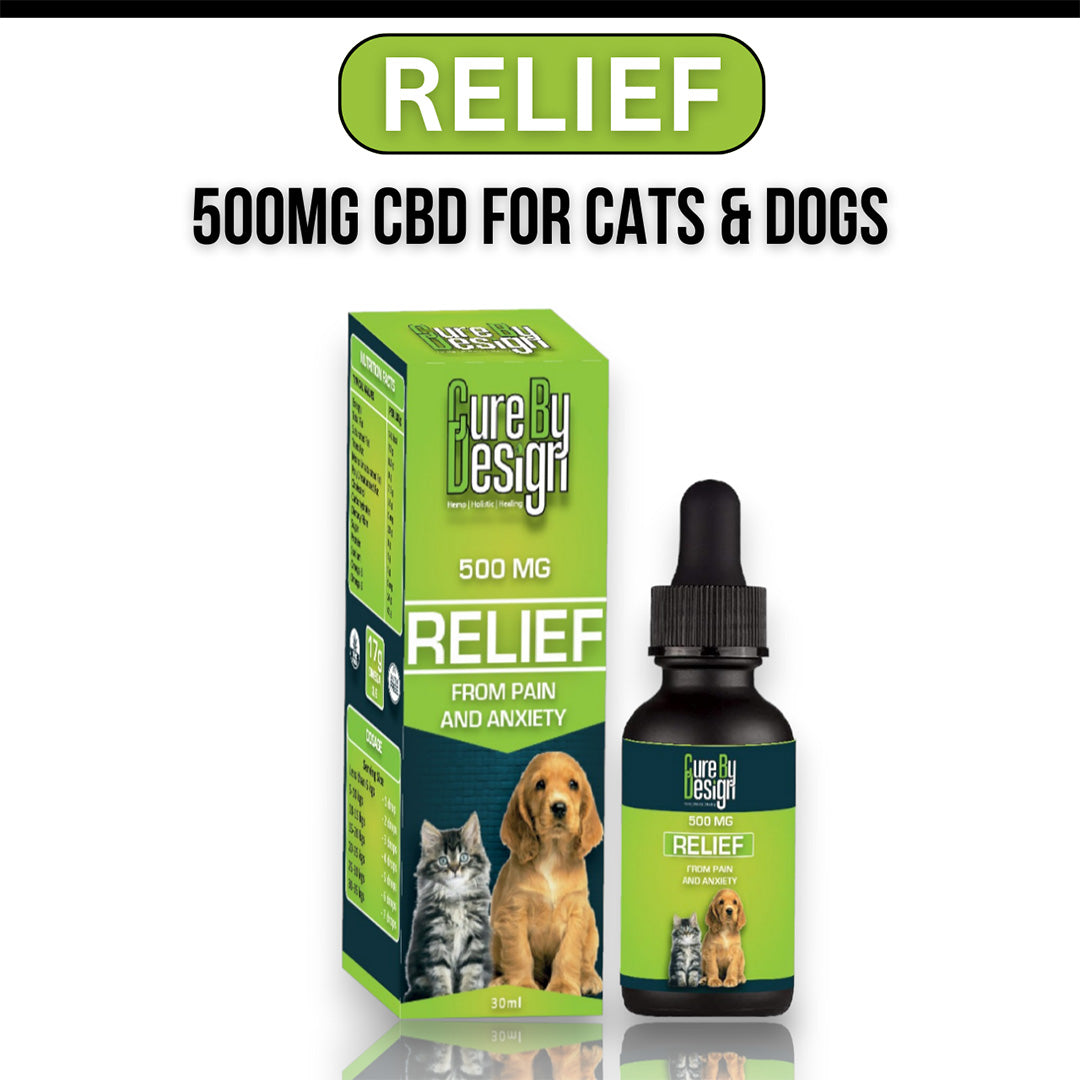 Cure By Design Relief for Dogs & Cats | 500mg CBD 30ml