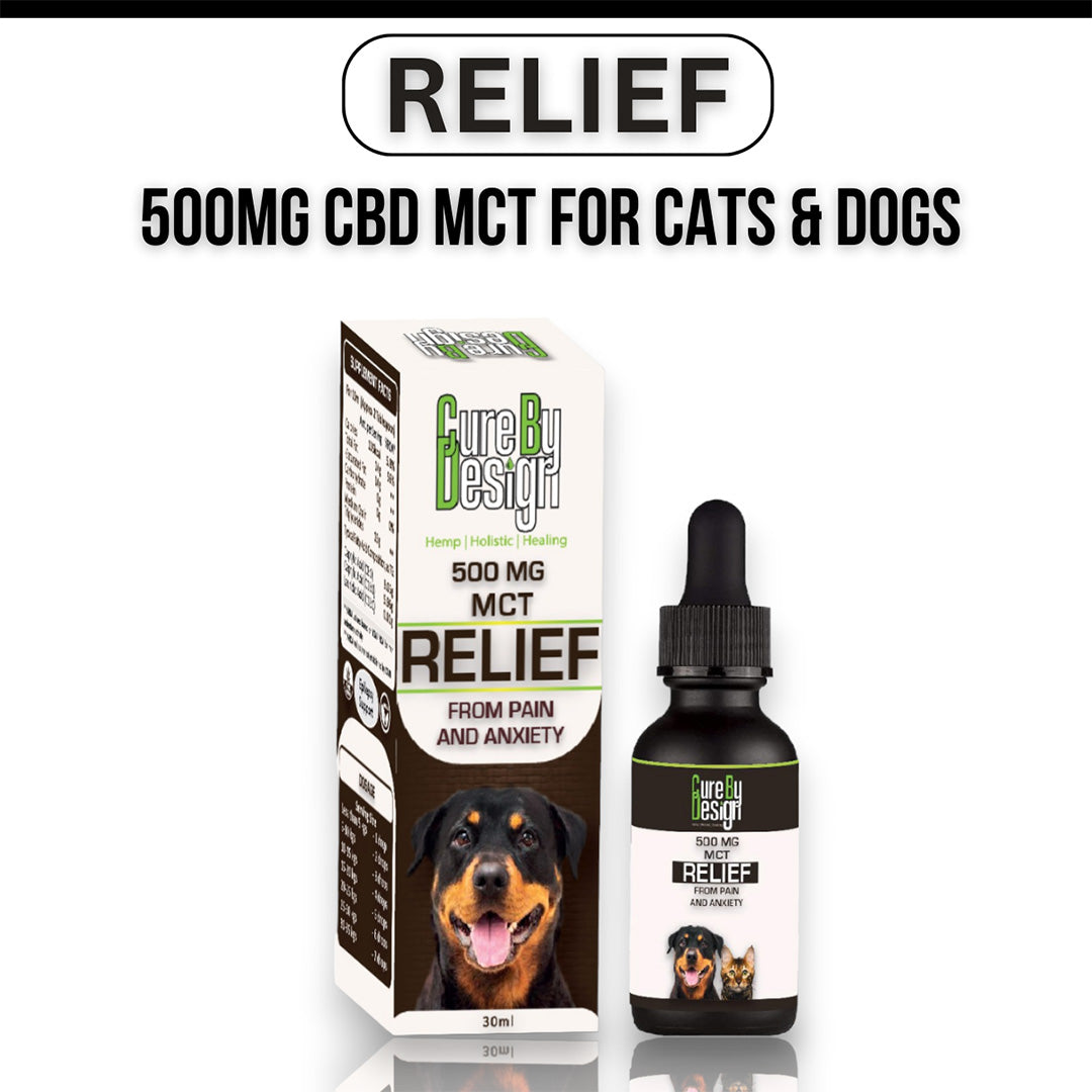 Cure By Design Relief for Dogs & Cats | 500mg CBD(MCT) 30ml