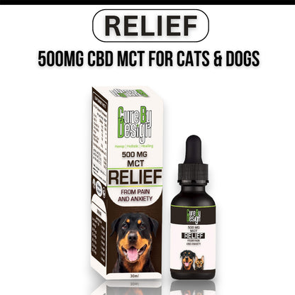 Cure By Design Relief for Dogs & Cats | 500mg CBD(MCT) 30ml