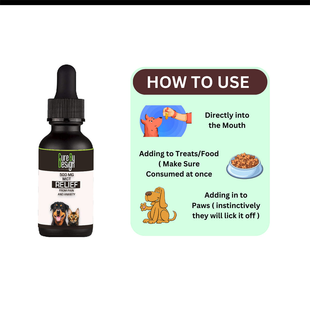 Cure By Design Relief for Dogs & Cats | 500mg CBD(MCT) 30ml