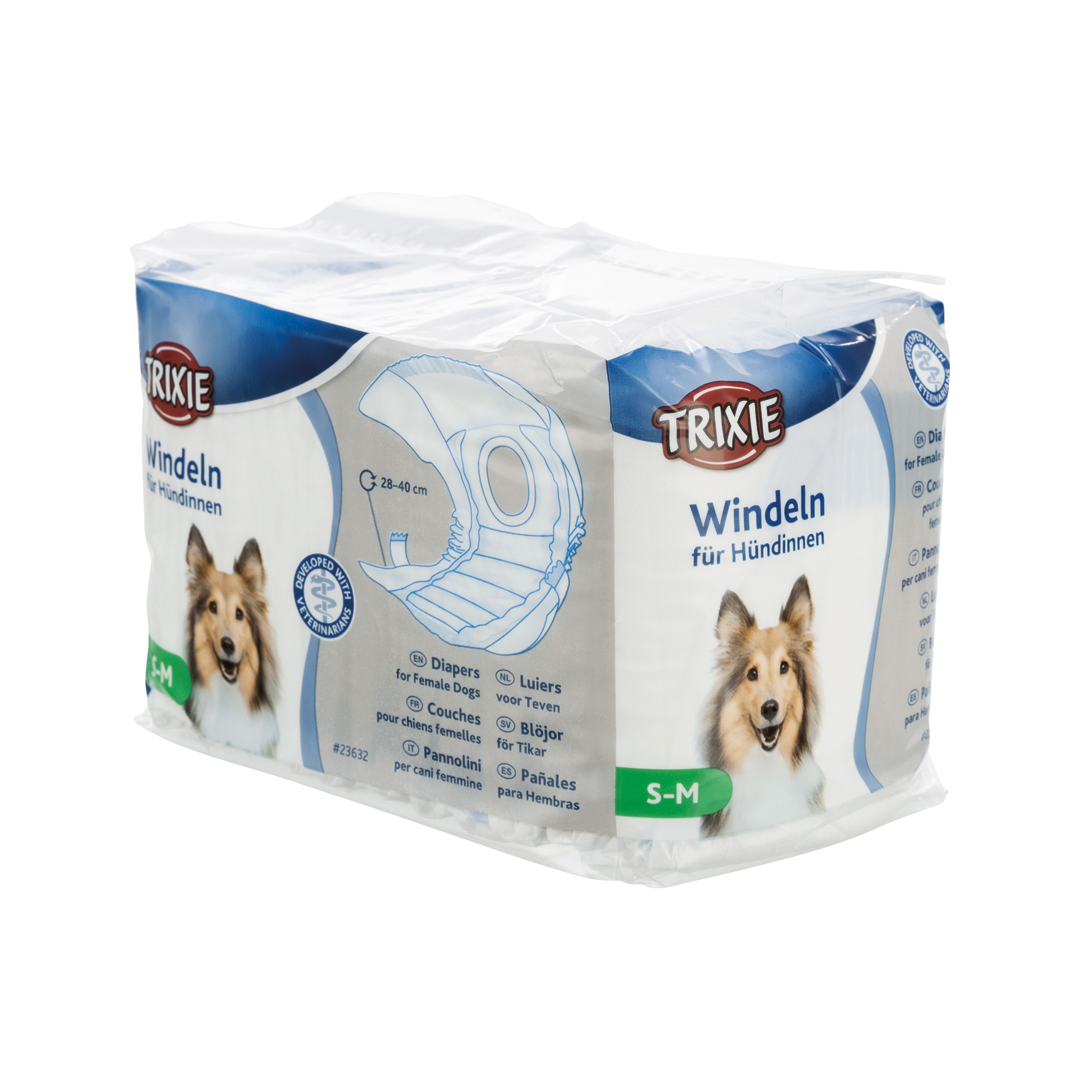 Trixie Diapers for female dogs, S–M: 28–40 cm, 12 pcs