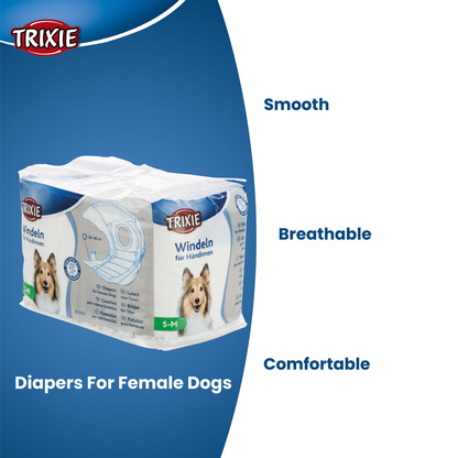 Trixie Diapers for female dogs, S–M: 28–40 cm, 12 pcs