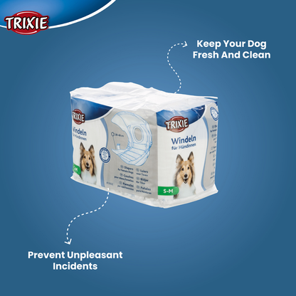 Trixie Diapers for female dogs, S–M: 28–40 cm, 12 pcs