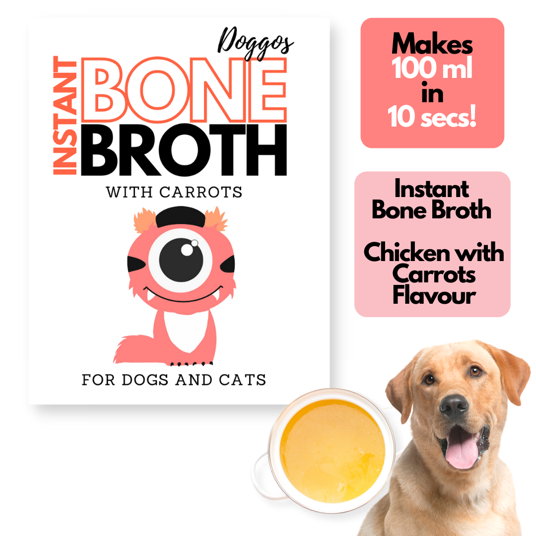 Doggos Instant Chicken and Carrots Bone Broth Gut and Vision Formula (Makes 5 x 100ml)