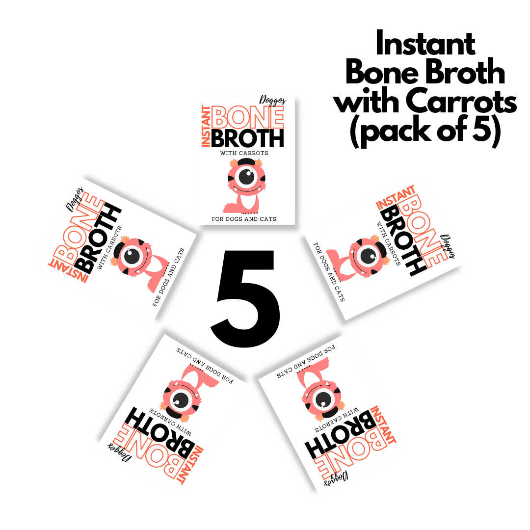 Doggos Instant Chicken and Carrots Bone Broth Gut and Vision Formula (Makes 5 x 100ml)