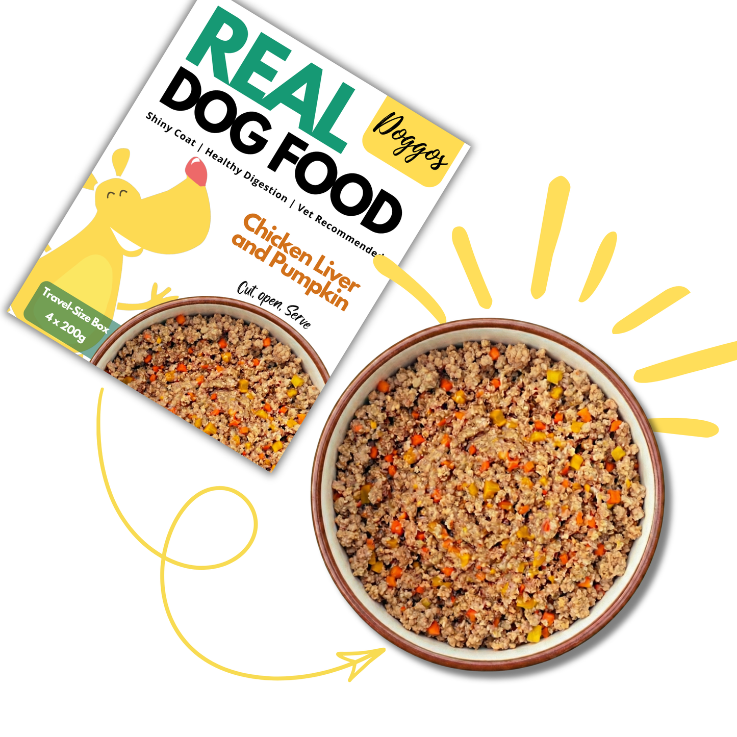 Doggos Real Fresh Adult Dog Food Travel Size Pack 800g (4x200g)