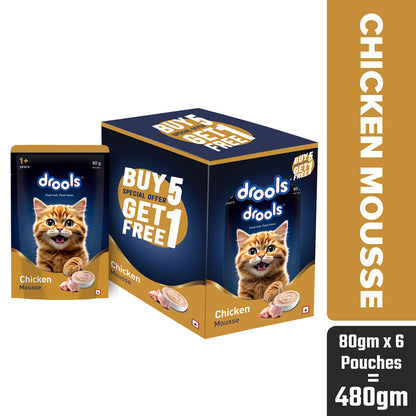 Drools Chicken Mousse Cat 80gm (5+1) Pc