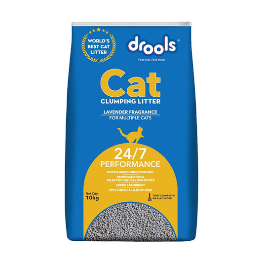 Drools Clumping Lavender Fragrance Cat Litter (For multiple cats), 10kg
