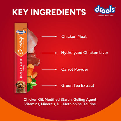 Drools Dog Treats, Creamy Chicken & Carrot 5 Sticks Tasty & Nutritious Snack for All Breeds, (15g x5) ,75g