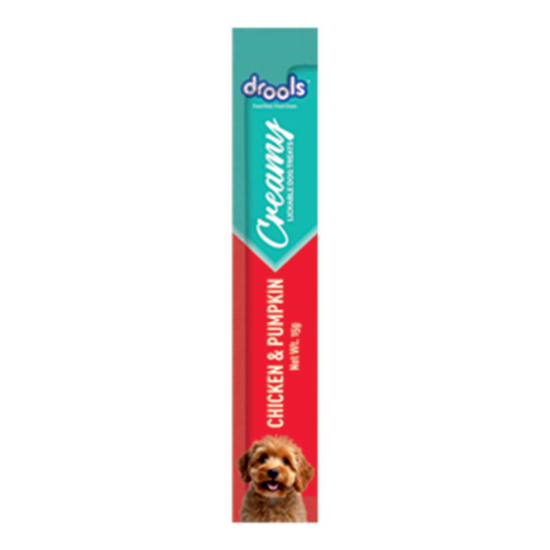 Drools Dog Treats, Creamy Chicken & Pumpkin, Tasty & Nutritious Snack for All Breeds, (15g x5) ,75g