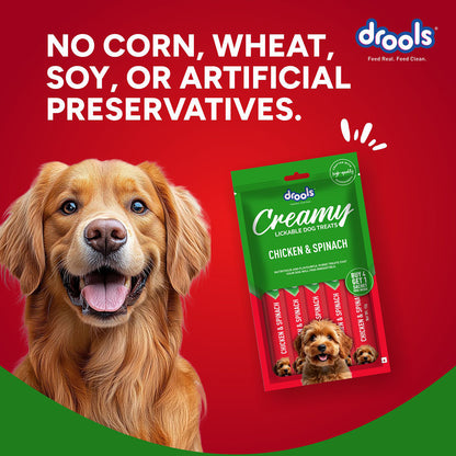Drools Dog Treats, Creamy Chicken & Spinach 5 Sticks Tasty & Nutritious Snack for All Breeds, (15g x5) ,75g
